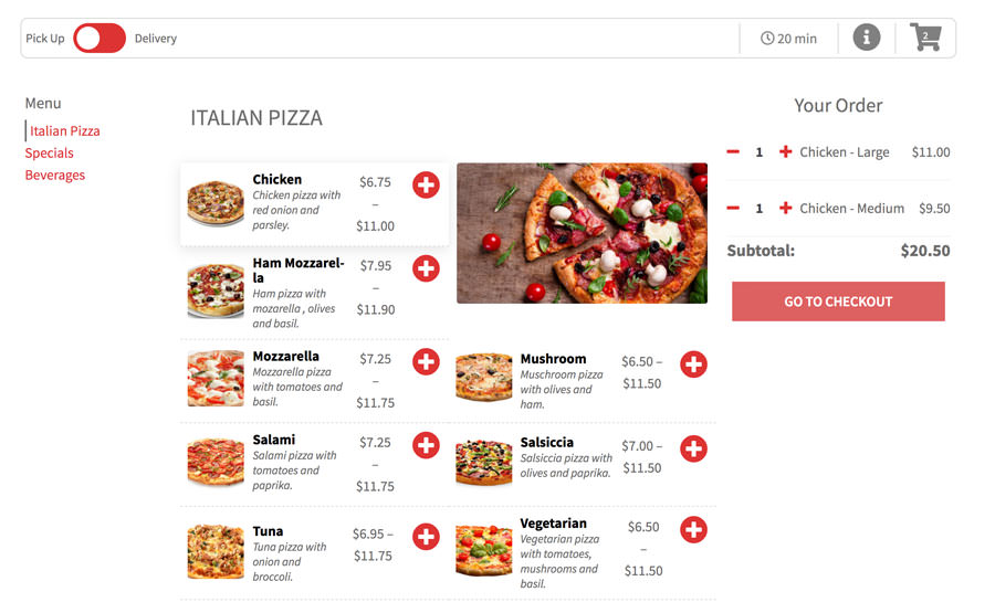 Restaurant Take-away & Delivery Websites | Local Presence